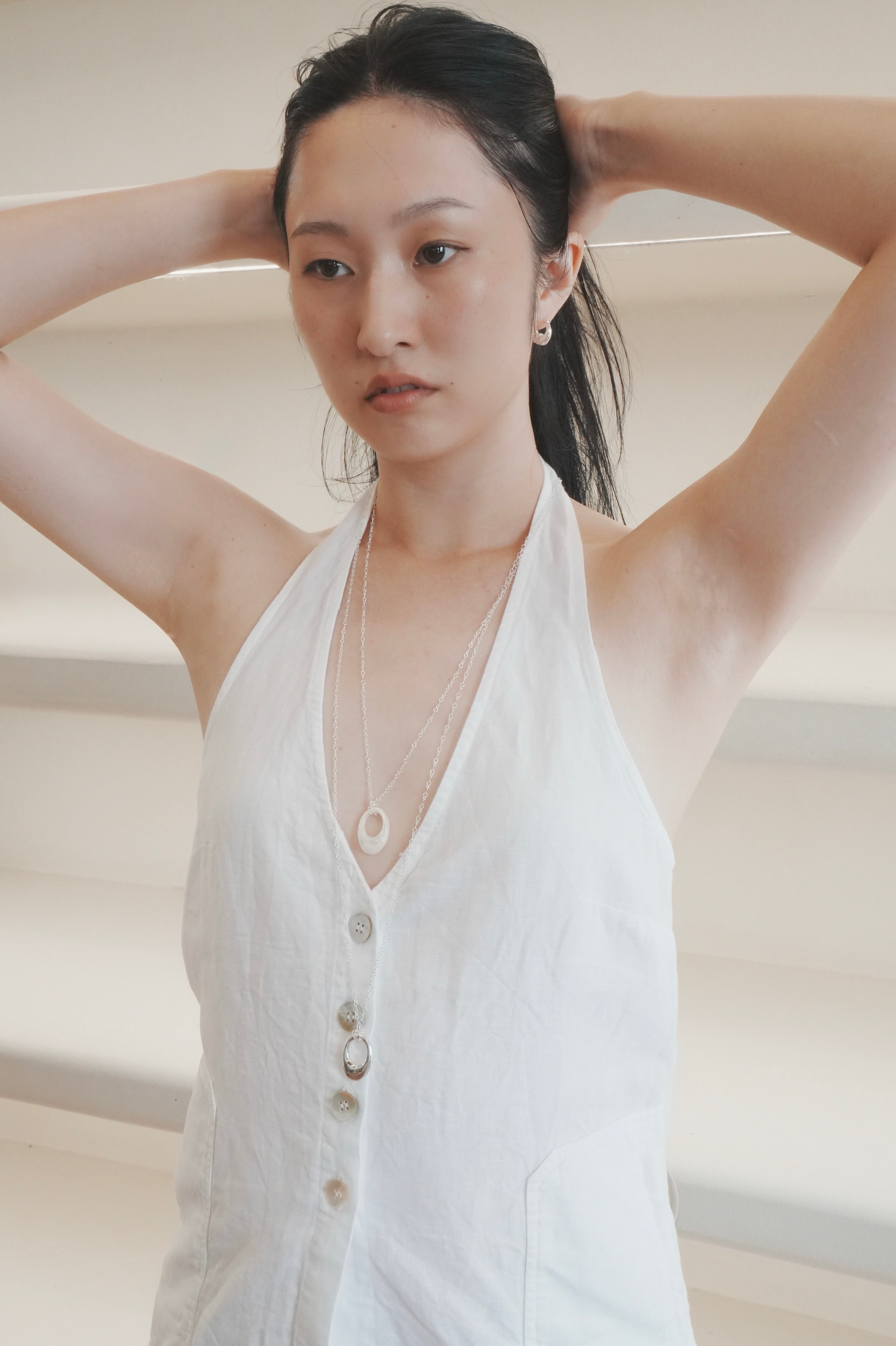 Mistico oval neclace - silver chain